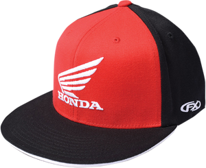 Factory Effex - Honda Wing Flexfit Hat - Red/Black - Small/Medium - Honda Wing Flexfit Hat - 15-88344