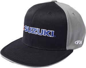 Factory Effex - Suzuki Flexfit Hat - Black/Gray - Large/XL - Suzuki Flexfit Hat - 15-88456