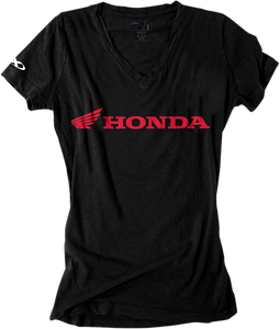 Factory Effex - Women's Honda V-Neck T-Shirt - Black - Medium - Women's Honda V-Neck T-Shirt - 16-88342