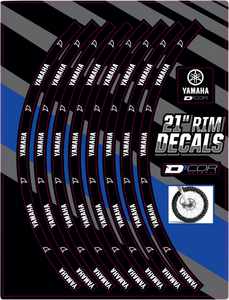 D'cor Visuals - Rim Decal - Yamaha Logo - 21" Front - Rim Decal - 40-80-208