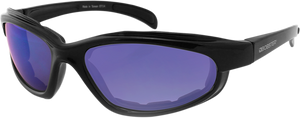 Bobster - Fat Boy Sunglasses - Gloss Black - Smoke Cyan Mirror - Fat Boy Gloss Black Sunglasses - EFB001SB Bobster - Fat Boy Sunglasses - Gloss Black - Smoke Cyan Mirror - Fat Boy Gloss Black Sunglasses - EFB001SB