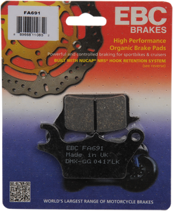 Ebc - Organic Brake Pads - Z 125 Pro - FA691 - Organic Base "FA" Brake Pads - FA691