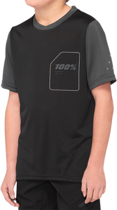 100% - Youth Ridecamp Jersey - Short-Sleeve - Black/Charcoal - Medium - Youth Ridecamp Jersey - 40031-00001