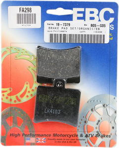 Ebc - Organic Brake Pads - FA298 - Organic Base "FA" Brake Pads - FA298