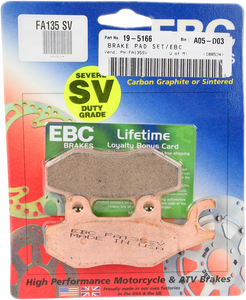 Ebc - SV Severe Duty Brake Pads - FA135SV - Severe Duty "SV" Sintered Brake Pads - FA135SV