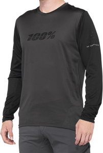100% - Ridecamp Jersey - Long-Sleeve - Black/Charcoal - Large - Ridecamp Long-Sleeve Jersey - 40028-00002