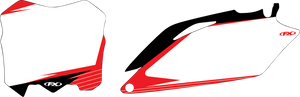 Factory Effex - Graphic Number Plate - White/Red - CRF - Pre-Cut Graphic Number Plate Kit - 24-64356