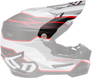 6d Helmets - ATR-2 Visor - Phase - White Red - ATR-2 Helmet Visor - 72-6099