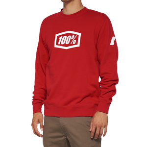 100% - Icon Long-Sleeve Fleece Sweatshirt - Red - Medium - Icon Long-Sleeve Fleece Sweatshirt - 20026-00011