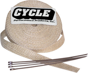 Cycle Performance Prod. - Exhaust Wrap Kit - Natural - 2x25 - Fiberglass Exhaust Wrap Kit - CPP/9043 Cycle Performance Prod. - Exhaust Wrap Kit - Natural - 2x25 - Fiberglass Exhaust Wrap Kit - CPP/9043