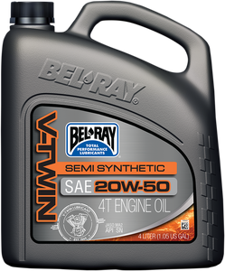Bel-ray - V-Twin Semi-Synthetic Oil - 20W-50 - 4L - V-Twin Semi-Synthetic 4-Stroke Engine Oil - 96910-BT4 Bel-ray - V-Twin Semi-Synthetic Oil - 20W-50 - 4L - V-Twin Semi-Synthetic 4-Stroke Engine Oil - 96910-BT4