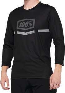 100% - Airmatic 3/4 Sleeve Jersey - Black - Medium - Airmatic 3/4 Sleeve Jersey - 40018-00001
