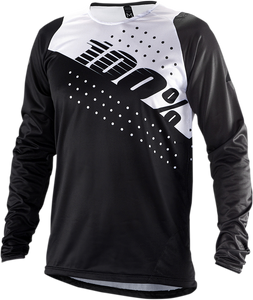 100% - R-Core Long-Sleeve Jersey - Black/White - Medium - R-Core Long-Sleeve Jersey - 40005-00011