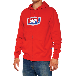 100% - Official Fleece Zip-Up Hoodie - Red - XL - Official Fleece Zip-Up Hoodie - 20032-00018 100% - Official Fleece Zip-Up Hoodie - Red - XL - Official Fleece Zip-Up Hoodie - 20032-00018