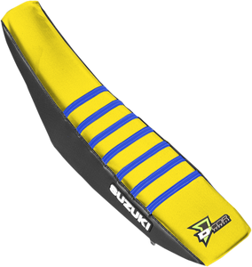 D'cor Visuals - Seat Cover - Black/Yellow/Blue - RMZ250/450 '04-'18 - Seat Cover - 30-40-454