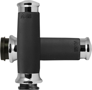 Avon Grips - Grips - Custom Contour - TBW - Chrome - Custom Contour Grips - CC-85-CH-FLY