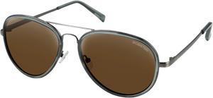 Bobster - Goose Sunglasses - Gloss Clear Slate Gunmetal - Brown HD Silver Mirror - Goose Sunglasses - BGSE101HD