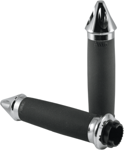 Avon Grips - Grips - Custom - Spike End - Touring - Chrome - Custom Spike End Grips - MT-CC-85-CH-SPK