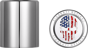 Figurati Designs - Docking Hardware Covers - Red/White/Blue American Flag Skull - Short - Docking Covers - FD24-DC-2530-SS Figurati Designs - Docking Hardware Covers - Red/White/Blue American Flag Skull - Short - Docking Covers - FD24-DC-2530-SS