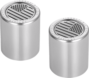 Figurati Designs - Docking Hardware Covers - American Flag - Short - Contrast Cut - Stainless Steel - Docking Covers - FD26-DC-2530-SS Figurati Designs - Docking Hardware Covers - American Flag - Short - Contrast Cut - Stainless Steel - Docking Covers - FD26-DC-2530-SS
