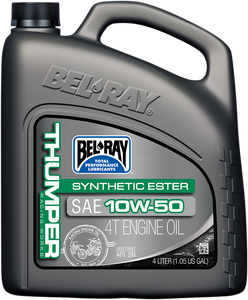 Bel-ray - Thumper Synthetic Oil - 10W-50 - 4L - Thumper Racing Synthetic Ester 4T Engine Oil - 99550-B4LW Bel-ray - Thumper Synthetic Oil - 10W-50 - 4L - Thumper Racing Synthetic Ester 4T Engine Oil - 99550-B4LW