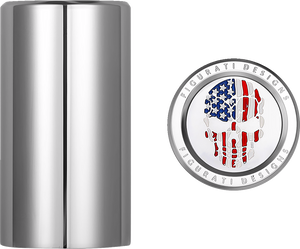 Figurati Designs - Docking Hardware Covers - Red/White/Blue American Flag Skull - Long - Stainless Steel - Docking Covers - FD24-DC-2545-SS Figurati Designs - Docking Hardware Covers - Red/White/Blue American Flag Skull - Long - Stainless Steel - Docking Covers - FD24-DC-2545-SS