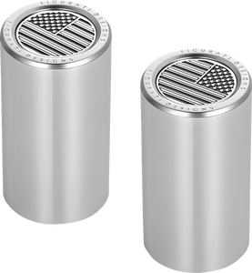 Figurati Designs - Docking Hardware Covers - American Flag - Long - Contrast Cut - Stainless Steel - Docking Covers - FD26-DC-2545-SS Figurati Designs - Docking Hardware Covers - American Flag - Long - Contrast Cut - Stainless Steel - Docking Covers - FD26-DC-2545-SS