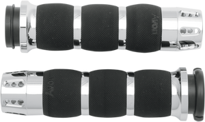 Avon Grips - Grips - Gatlin - Air Cushioned - TBW - Chrome - Gatlin Air Cushioned Grips - AIR-90-FLY-GAT Avon Grips - Grips - Gatlin - Air Cushioned - TBW - Chrome - Gatlin Air Cushioned Grips - AIR-90-FLY-GAT