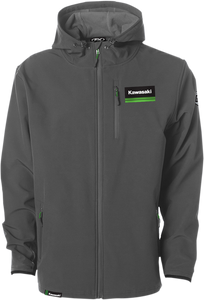 Factory Effex - Kawasaki Track Jacket - Gray - XL - Track Jacket  Kawasaki - 22-85116