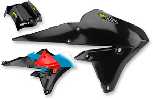 Cycra - PowerFlow Shrouds - with Air Box Cover - Black - Powerflow Intake Radiator Shrouds - 1CYC-1778-12