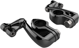 Ciro - Pinless Clamp - Black - 4" Extension - Engine Guard Highway Peg Hingeless Mounting Clamp Kit - 60024