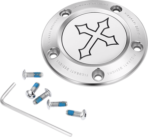Figurati Designs - Timing Cover - 5 Hole - Cross - Stainless Steel - Timing Cover - FD41-TC-5H-SS