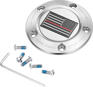 Figurati Designs - Timing Cover - 5 Hole - American - Red Line - Stainless Steel - Timing Cover - FD73-TC-5H-SS