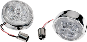 Ciro - Rear Signal Light Inserts - Chrome - Red Lens - Fang Signal Light Inserts  Rear - 45401