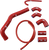 Samco Sport - Radiator Hose Kit - Red - Ducati - Radiator Hose Kit  Standard - DUC-32RD