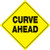 Voss Signs - Yellow Plastic Reflective Sign 12" - Curve Ahead - 471 CA YR