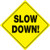 Voss Signs - Yellow Plastic Reflective Sign 12" - Slow Down - 445 SD YR
