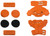 Pod - K1 Knee Brace Pad Set Orange Yl (left) - KP410-009-YL