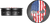 Figurati Designs - Swing Arm Covers - Red/White/Blue Flag Skull - Custom - Black - Swing Arm Covers - FD25-AFSKULL-BK