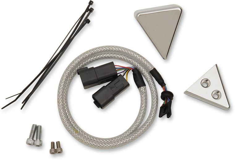 Dakota Digital - Chrome Handlebar Clamp Mount for V-Bar - Includes Wiring Harness - Speedometer Mount - AI-251