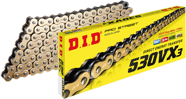 Did - 530 VX3  - Chain - Gold - 110 Links - 530 VX3 Chain - 530VX3GBX110ZB
