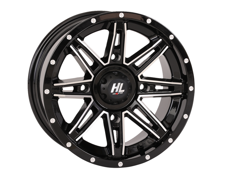 High Lifter - Wheel - HL22 - Front/Rear - Gloss Black w/Machined - 14x7 - 4/156 - 4+3 (+10 mm) - HL22 Wheel - 14HL22-1156