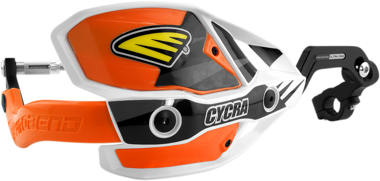 Cycra - Handguards - Ultra - Oversized - White/Orange - Ultra Probend CRM Wrap Around Handguards for 1-1/8" Handlebars - 1CYC-7408-22X