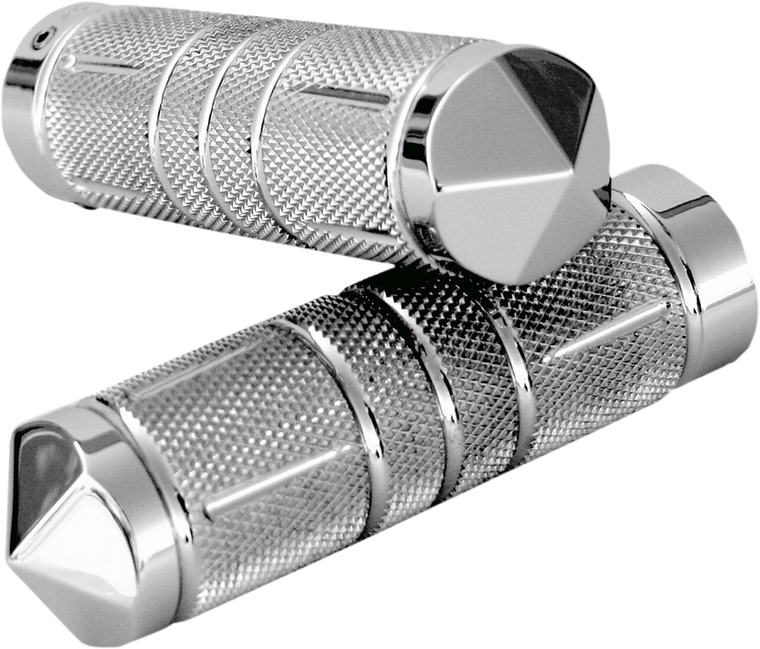 Accutronix - Grips - Knurled - Diamond - TBW - Chrome - Knurled Diamond Custom Grips - GR101-SKIC