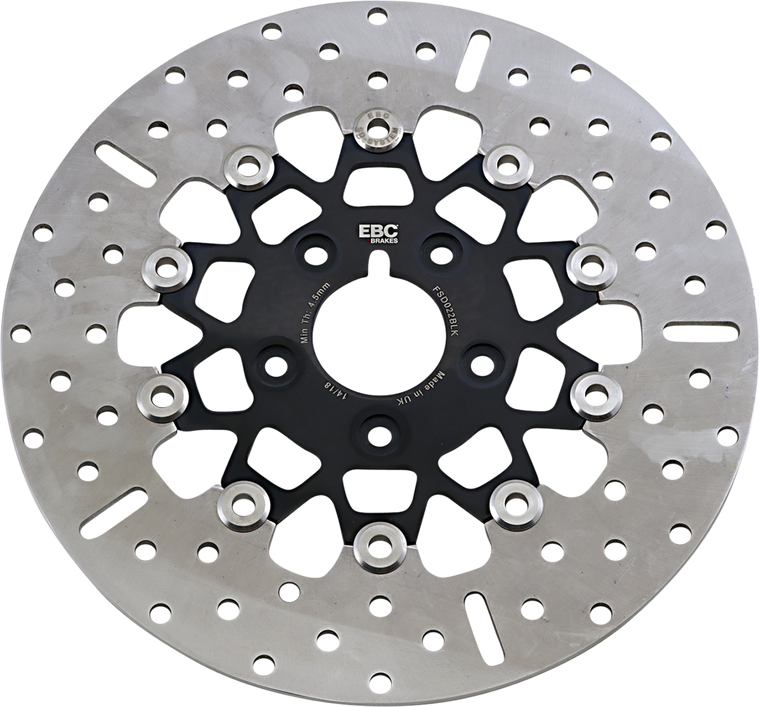 Ebc - Brake Rotor - Black Carrier - FSD022BLK - FSD Series Stainless Steel Front Brake Rotor for Big Twins - FSD022BLK