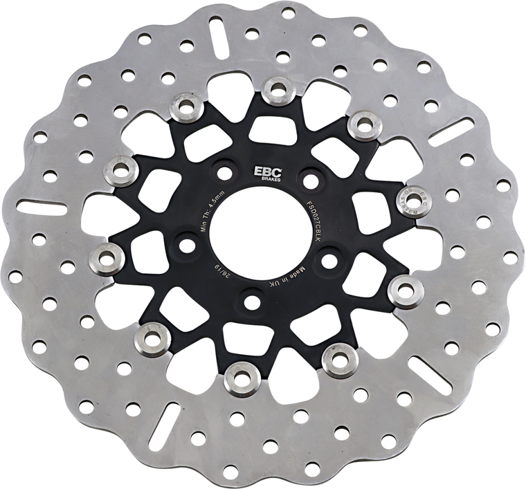 Ebc - Brake Rotor - Black Carrier - FSD027CBLK - FSD Series Stainless Steel Front Brake Rotor for Big Twins - FSD027CBLK