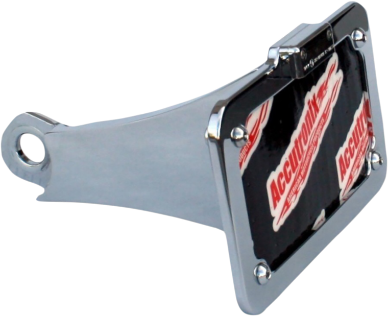 Accutronix - Side Mount License Plate Assembly - Chrome - Side Mount License Plate with LED Tag Light - LPF106HV-C