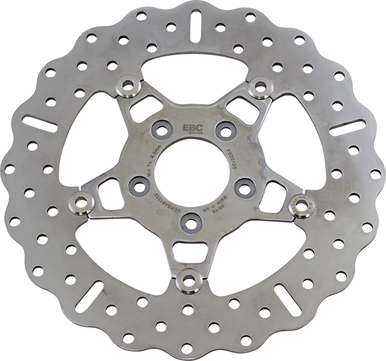 Ebc - Brake Rotor - Polished Carrier - FSD012C - FSD Series Stainless Steel Front Brake Rotor for Big Twins - FSD012C