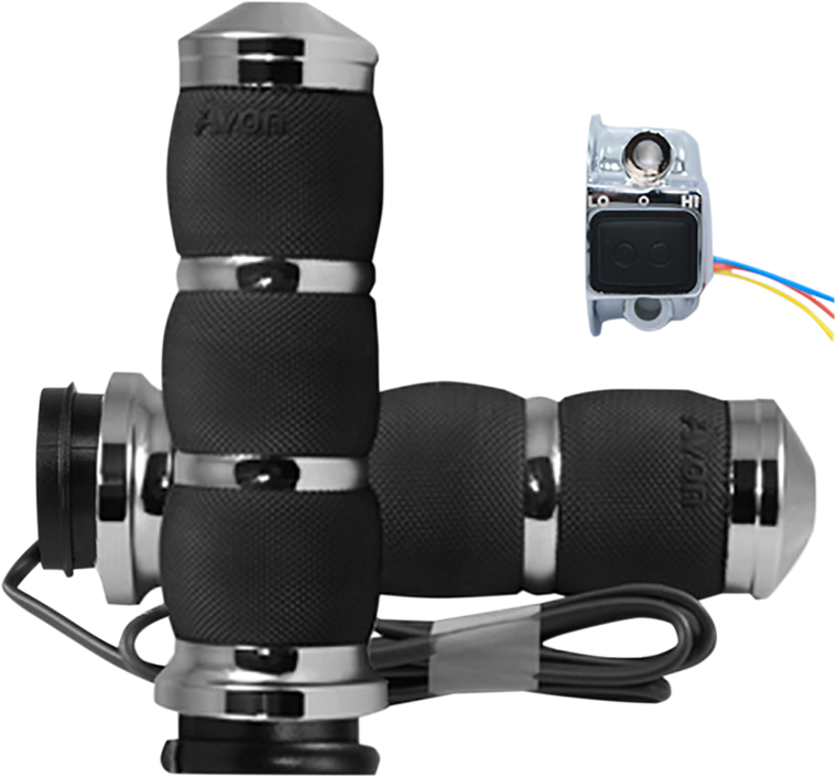 Avon Grips - Grips - Heated - Air Cushion - TBW - Chrome - Heated Grips - AIR-91-FLY-HT Avon Grips - Grips - Heated - Air Cushion - TBW - Chrome - Heated Grips - AIR-91-FLY-HT