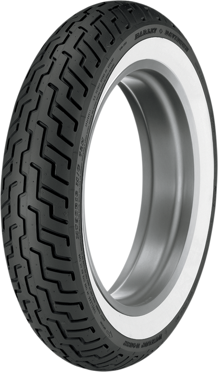Dunlop - Tire - Harley-Davidson D402 - Front - MT90-16 - Wide Whitewall - 72H - Harley-Davidson D402 Tire  Front - 45006380